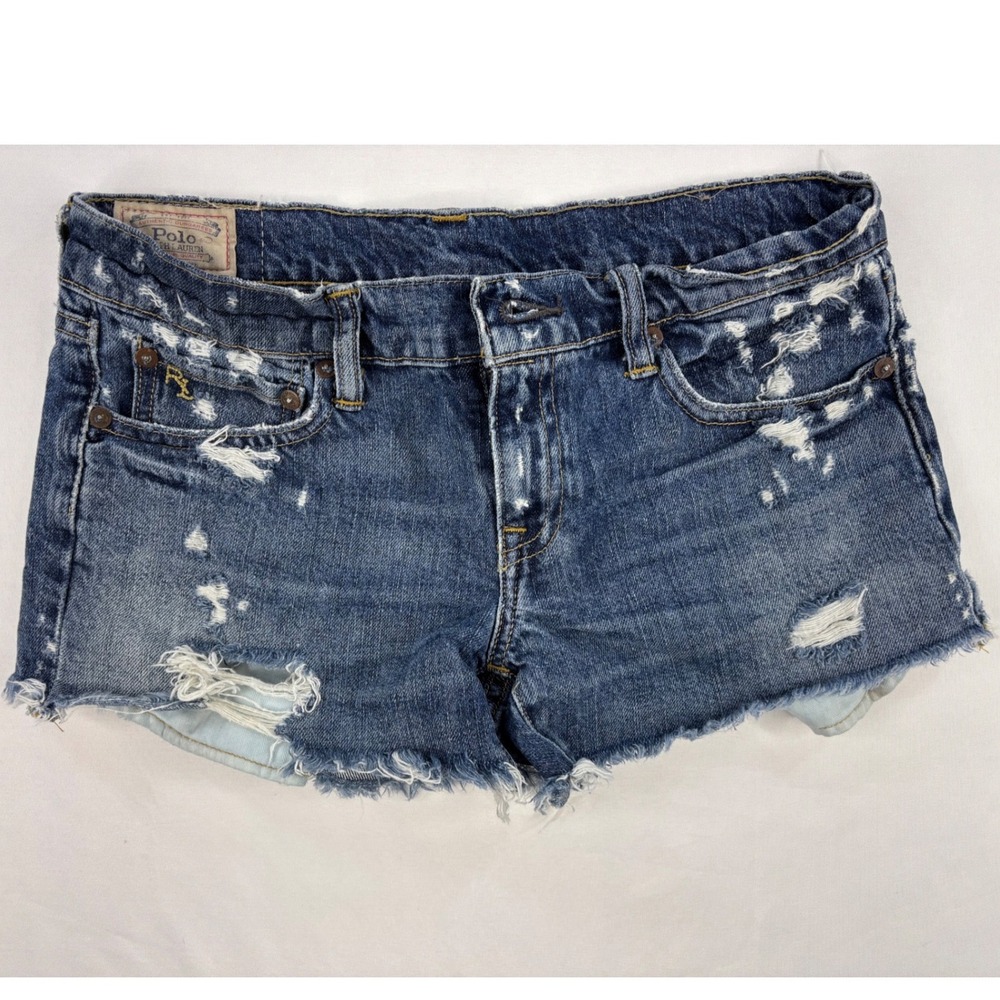 Polo Ralph Lauren Distressed Cut Off Crosby Denim Jean Shorts size 26